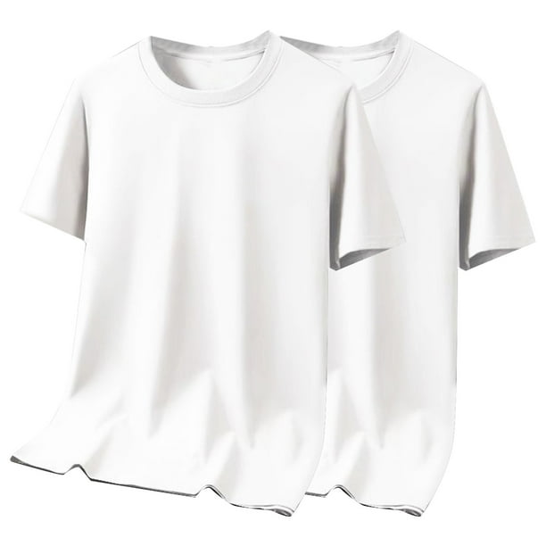 Hombres Pantalones Cortos Sólidos Tamaño Grande Mitad de Manga Cuello Redondo Superior, Blusa de Moda Casual para Al Aire Libre Y Diario