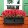 thumbnail image 4 of Morttic Artificial Fake Flowers, 12 Bundles Outdoor UV Resistant Greenery Shrubs Plants Indoor Outside Hanging Planter Home Garden Decor (Red), 4 of 7
