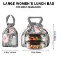 thumbnail image 5 of Pioneer Flower Floral Print Pattern Drawstring Lunch Bag Women - Drawstring Lunch Bag Insulated for Work Office - Stain-Resistant Large Lunchbags for Women with Multi-Pockets, 5 of 6