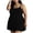 Black, variant on Women's Plus Size Slip Dress Adjustable Spaghetti Strap Dresses Cami Crew Neck Cami Long Under Dress,Black