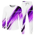 thumbnail image 4 of Honeeladyy Men's Tracksuit 2 Piece Long Sleeve Print Pullover Jogging Track Suit Athletic Casual Sweatsuit #Jd-Purple-XXXL, 4 of 5