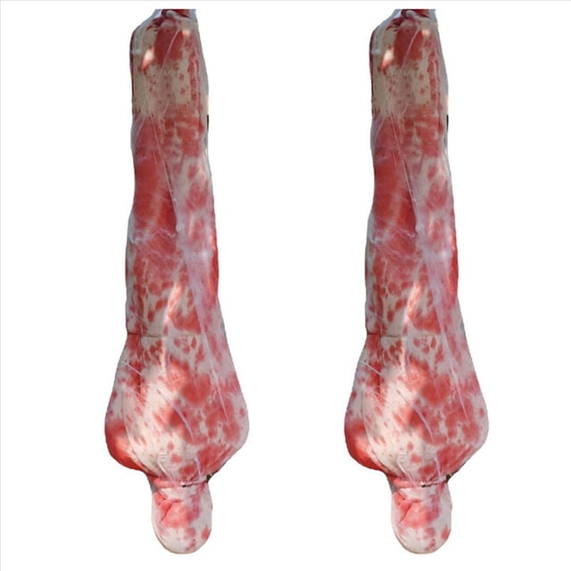 2X Hot Inflable CadáVer Aterrador Colgando DecoracióN de Halloween Al Aire Libre Aterrador CadáVer en Bolsa Hallowmas Creepy Haunted House Prop