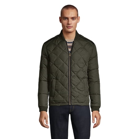 Lands' End Men's Insulated Quilted Primaloft ThermoPlume Bomber Jacket