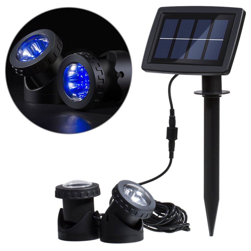 Lixada Solar Powered Super Bright 2 Underwater Lamps 12 LEDs Light