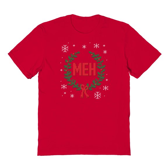 Christmas Holiday Meh Xmas Graphic Red Men's Cotton T-Shirt