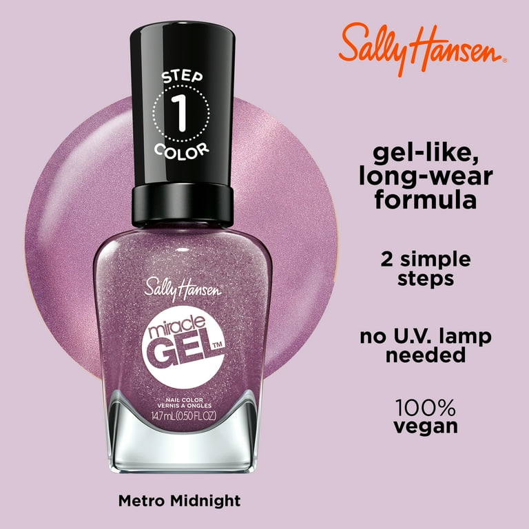 Sally Hansen Miracle Gel Nail Polish, Metro Midnight, 0.5 fl oz