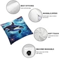thumbnail image 6 of Space Killer Whale Funny Throw Pillow Covers Plush Cushion Protect Case for Sofa Bedroom, 6 of 7