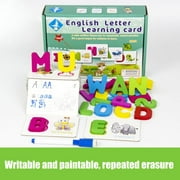 Travelwant Reading & Spelling Learning Toy, Wooden Letters Flash Cards Sight Words Matching ABC Alphabet Recognition Game Preschool Educational Tool Set for 3 4 5 Years Old