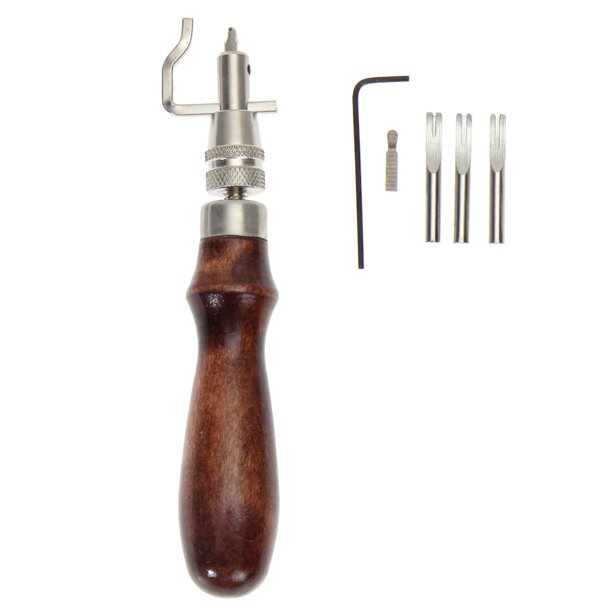5 en 1 DIY Leathercraft Ajustable Pro Stitching Groover Crease Leather Tool