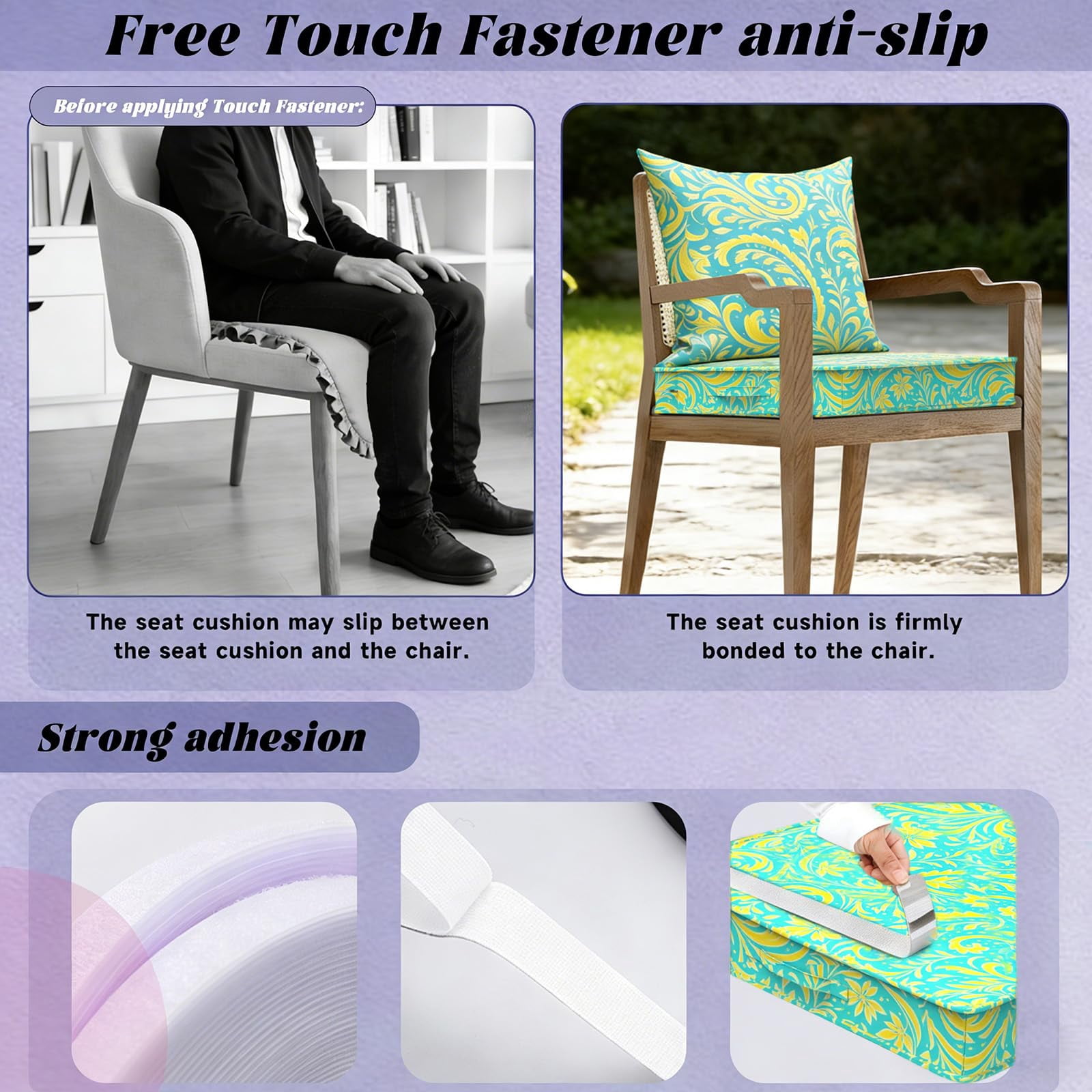 Yacona Outdoor Chair Cushions Set, 24x24in Patio Furniture Cushions with Handle, for Patio Furniture Chair Sofa, Pattern
