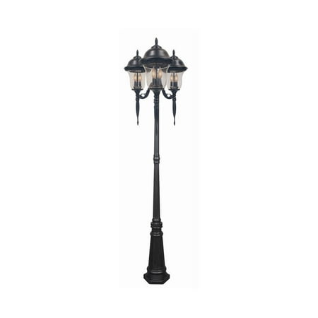 Glenn Aire Tri-Light w Seedy Glass (Medium - Swedish Silver)