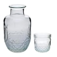 thumbnail image 3 of Jarra de Vidrio con Vaso, Diseño Diamante con Textura en Relieve, Mesa de Noche, Perfecto para Agua, Jugos o Infusiones, Capacidad 577 ml/ 207 ml, 3 of 13