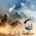 thumbnail image 6 of Dorunmo 2 Wolf Necklace 925 Sterling Silver Wolf Pendant with Black Crescent Moon Necklace Gothic Jewelry Halloween Gifts for Women, 6 of 6
