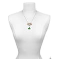thumbnail image 3 of Delight Jewelry Silvertone Green Resin Christmas Tree with Crystals Multi-Colored Crystal Mom Charm Necklace, 3 of 5