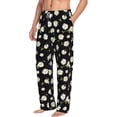 thumbnail image 2 of Uemuo Daisies Flowers Pattern Men's Wide Leg Palazzo Lounge Pants with Pockets Light Weight Loose Comfy Casual Pajama Pants-Large, 2 of 9