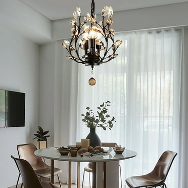 Modern Crystal Chandelier Hanging Lamp Pendant Ceiling Light Dining Room Fixture