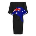 thumbnail image 4 of Australian Kangaroo Flag Women's Off The Shoulder Ruffles Summer Wedding Guest Loose Casual Party Beach Dress, 4 of 9