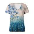 thumbnail image 4 of Moda Mujer Cuello en V Manga corta Impresión Jersey Blusas sueltas Tops Camiseta OAVQHLG3B Store lin121212, 4 of 4