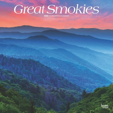 Great Smokies | 2025 12x24" (Hanging) Wall Calendar | Plastic-Free | BrownTrout