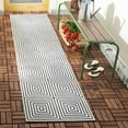 thumbnail image 4 of SAFAVIEH Beach House Arthur Geometric Indoor/Outdoor Area Rug, Light Grey/Charcoal, 4' x 6', 4 of 11