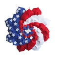 thumbnail image 2 of 4th of July Patriotic Wreath for Front Door– 15.75 inch 250th Anniversary American Flag Theme Red White Blue Handmade Flower Shaped Wreath,Memorial Day Independence Day Hanging Decoration, 2 of 6