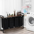 thumbnail image 2 of Triple Laundry Hamper with Shelf – Multi-Basket Organizer with Pull-Out and Removable Bags, 2 of 7