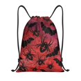thumbnail image 1 of Xecao Bats And Spiders Pattern Sports Drawstring Backpack - String Swim Gym Bag with Wet Proof Pocket for Women&Men-Medium, 1 of 6