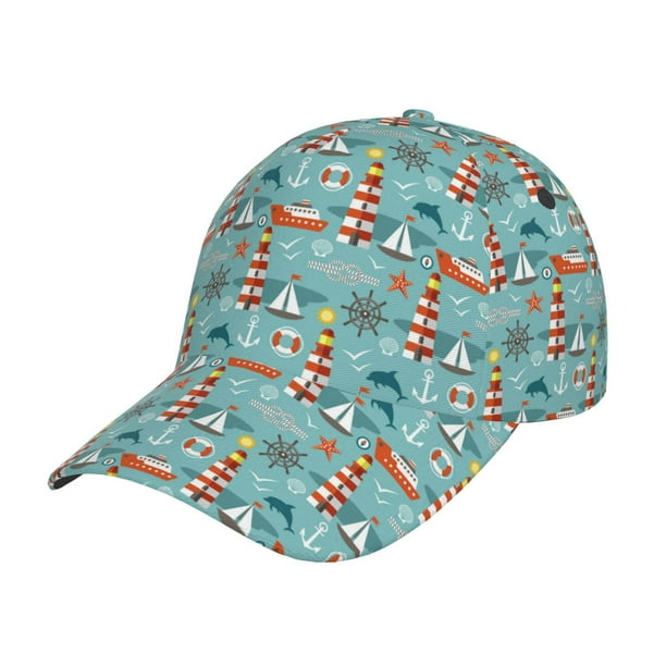 Fotbe Sea Lighthouse Gorro Clásico de Béisbol, Gorra Ajustable con Broche Snapback, Gorro de Exterior de Algodón Suave