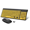 thumbnail image 1 of Combinación inalámbrica de teclado y ratón de impresión grande con receptor USB para personas mayores y personas con discapacidad visual y baja visión, 1 of 5