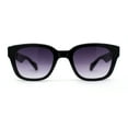 thumbnail image 2 of Womens Slim Rectangle Horn Rim Jewel Metal Hinge Plastic Sunglasses Black Smoke, 2 of 4