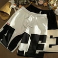 Summer casual shorts men's ins trendy brand 2024 simple splicing mid