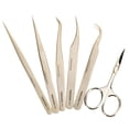 thumbnail image 1 of Fugacal Pinzas para extensión de pestaas, pinzas para pestaas, sujeción fuerte, ergonómica, de alta precisión para injertar pestaas postizas Fugacal No se aplica, 1 of 6