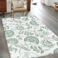 thumbnail image 3 of Farmhouse Floral Washable Area Rug 4 x 6 ft Fruit Green Pastoral Botanical Country Rustic , Soft Non Slip Rugs Stain Repellent Indoor Felt Carpet for Living Dining Room Bedroom Home Office, 3 of 9
