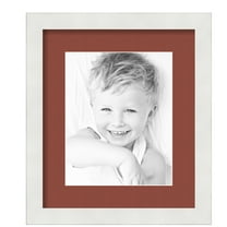 ArtToFrames 12x14" Matted Picture Frame with 8x10" Single Mat Photo Opening Framed in 1.25" Satin White Frame and 2" Cognac Mat (FWM-3966-12x14)