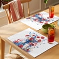 thumbnail image 4 of Independence Day Placemats Set of 2, Red Blue Watercolor Flora American Flag Non-Slip Place Mats Washable Table Mats for Kitchen Dining Table Decorations Indoor/Outdoor, 4 of 9