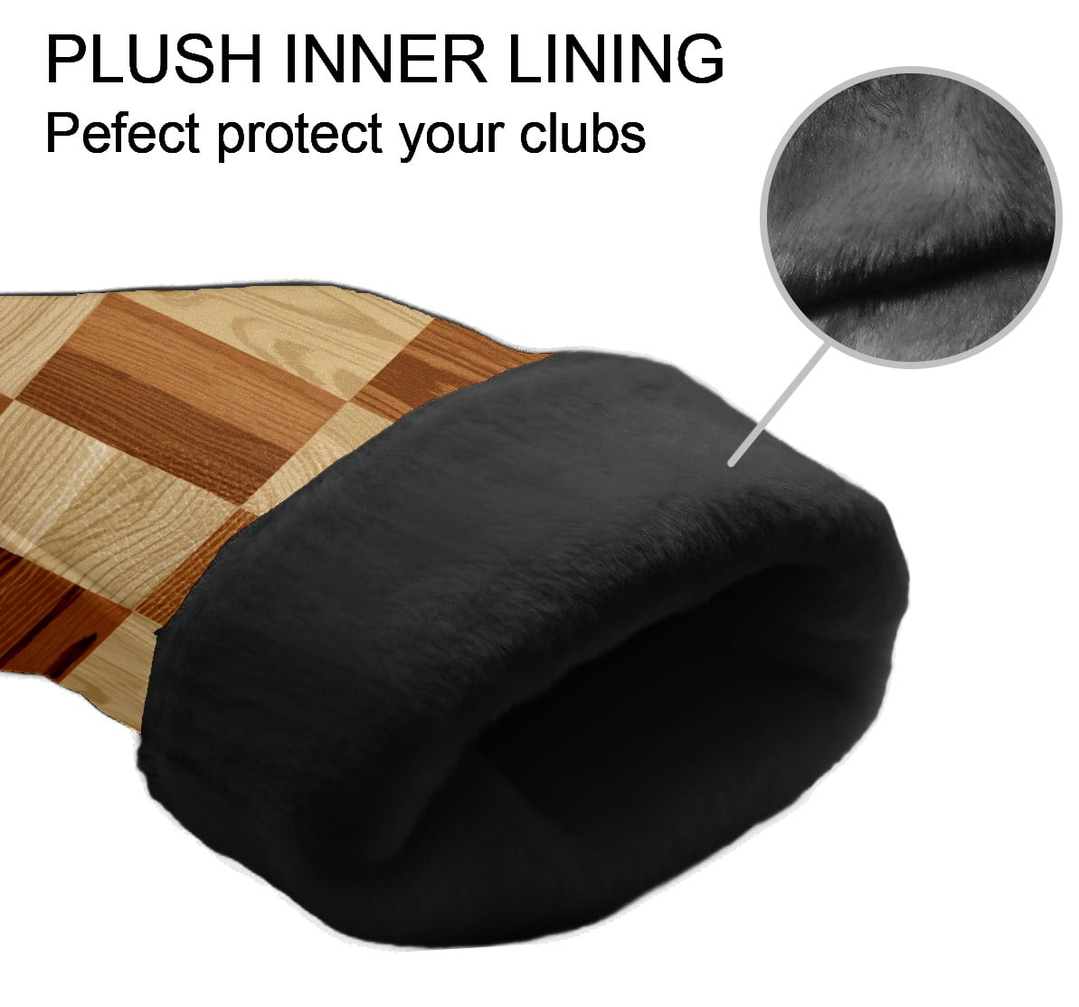 Golf Club Head Cover Waterproof Leather Golf Accessories HeadCovers Set Driver Headcover for Women Men Wood Block Pattern