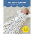 thumbnail image 4 of Baby Sleep Sack 6-12 Months, 100% Organic Cotton Wearable Blanket for Babies, 2-Way Zipper TOG 0.5 Lightweight Breathable Baby Sleeping Bag, 4 Sizes-M Animal&Plant&White, 4 of 6