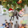 thumbnail image 2 of BNNG Cute Dinosaur Christmas Hangings 1 Pack Car Mirror Flat Pendant Decoration Dwarf Car Ornament Gift Christmas Dinosaur Statue Craft Pendant Car Accessories Decoration, 2 of 6