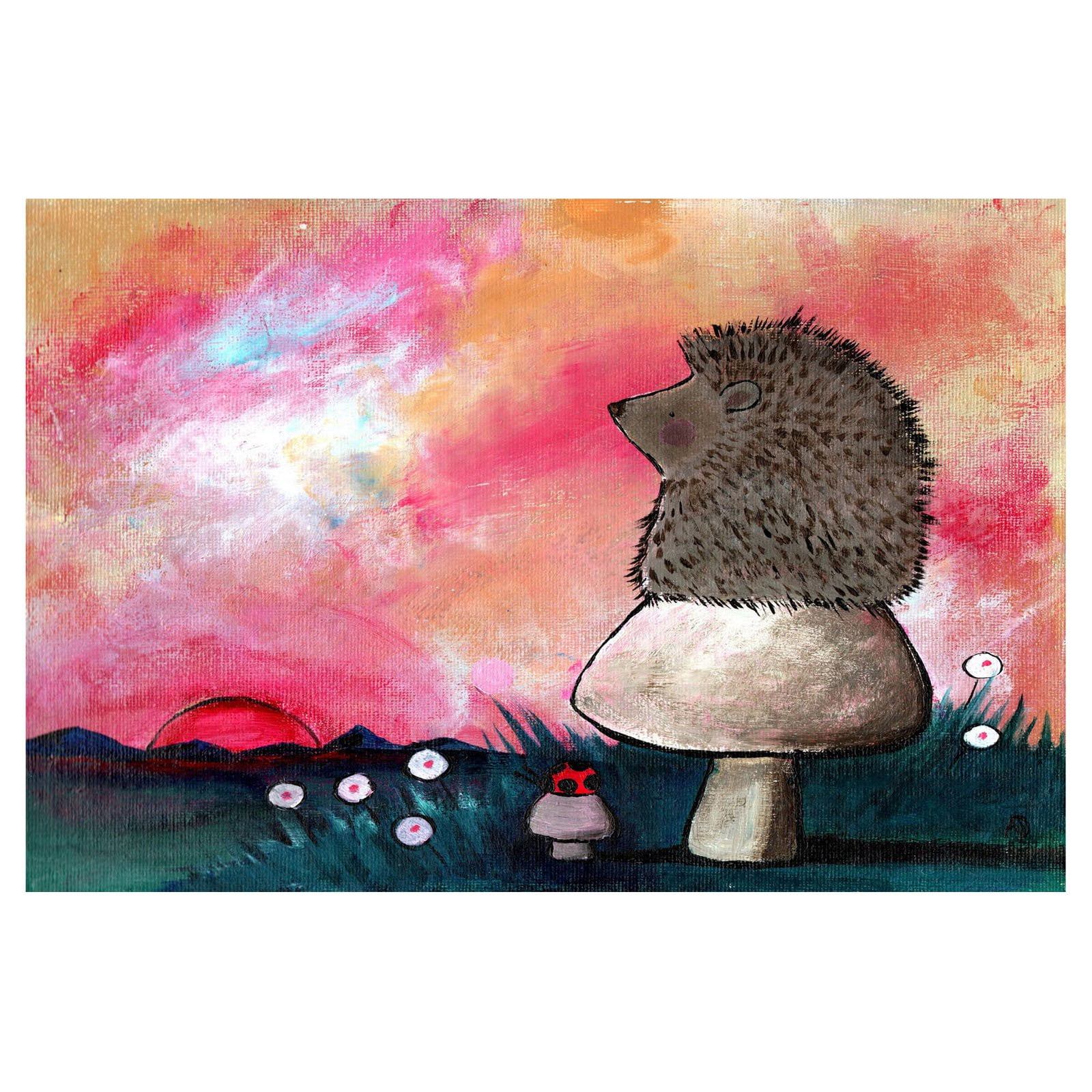 Marmont Hill "Hedgehog Mushroom" by Andrea Doss Painting Print on Wrapped Canvas