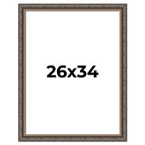 26x34 Frame Black Real Wood Picture Frame Width 2 inches | Interior Frame Depth 0.5 inches | Fitz