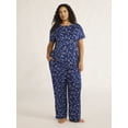 thumbnail image 2 of Joyspun Women's Sleep Top and Pants Pajama Set, 2-Piece, Sizes XS-3X, 2 of 5