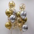thumbnail image 3 of 15 Uds. Globos de látex de Metal cromado dorado plateado decoración de fiesta, 3 of 4