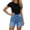 Light Blue, variant on Jean Shorts for Women High Waisted Trendy Mid Thigh Long Cuffed Hem Stretchy Denim Shorts Casual Summer Jorts Black,L