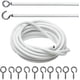thumbnail image 1 of White Window Net Curtain Wire Cord Cable With 8 Hooks & 8 Eyes (3 Meter Net Curtain Wire+8 Hooks+8 Eyes), 1 of 5