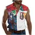 thumbnail image 2 of Blczomt Tank Top Mens Button Down Graphic Muscle Shirts Red Sleeveless Casual Tank Tops, 2 of 5