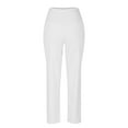 thumbnail image 5 of Eryao Womens Cropped Yoga Pants with Pockets Plus Size Elastic Waist Straight Leg Pants Casual Tummy Control Workout Capris White S, 5 of 10