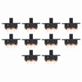 thumbnail image 1 of 10 x DC 0.5A 50V 3 Position 2P2T DPDT Panel Mount Slide Switch SS23D32, 1 of 4