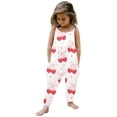 thumbnail image 2 of MIXUE Toddler Girls Jumpsuits & Rompers Summer Strawberry Print Spaghetti Strap Sleeveless Overalls Bodysuits Daily-Wear,Pink,3-4 Years, 2 of 4