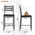 thumbnail image 3 of Roromall Bar Stools Set of 2, Wooden Barstools, Upholstered Bar Chair with Back & Footrest & Thick Cushion, Counter Height Bar Stools for Kitchen Island Apartment, 3 of 7