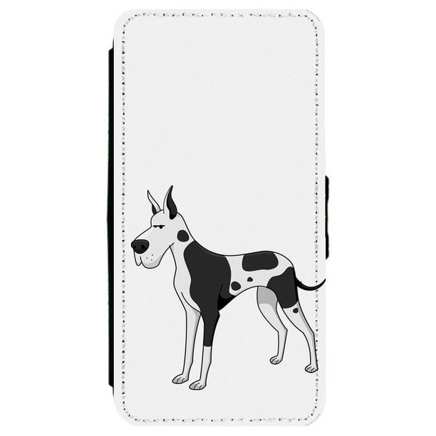 Great Dane Dog Puppy Cartoon Drawing Apple iPhone 6 Plus / 6S Plus (  inch) Leather Flip Phone Case 